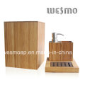 Conjunto de banho de bambu de dois tons (WBB0301C com cesta de lixo)